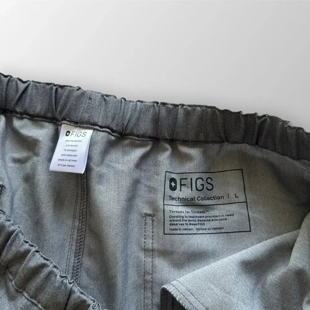 Figs Pisco Basic Scrub Pants Men’s Gray Size L FM4500